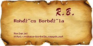Rohács Borbála névjegykártya
